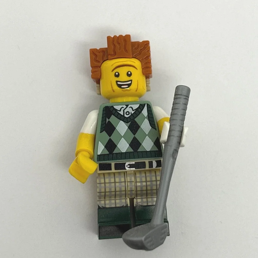 LEGO Movie 2 Gone Golfin Minifigure Golfer President Business Green Argyle 71023